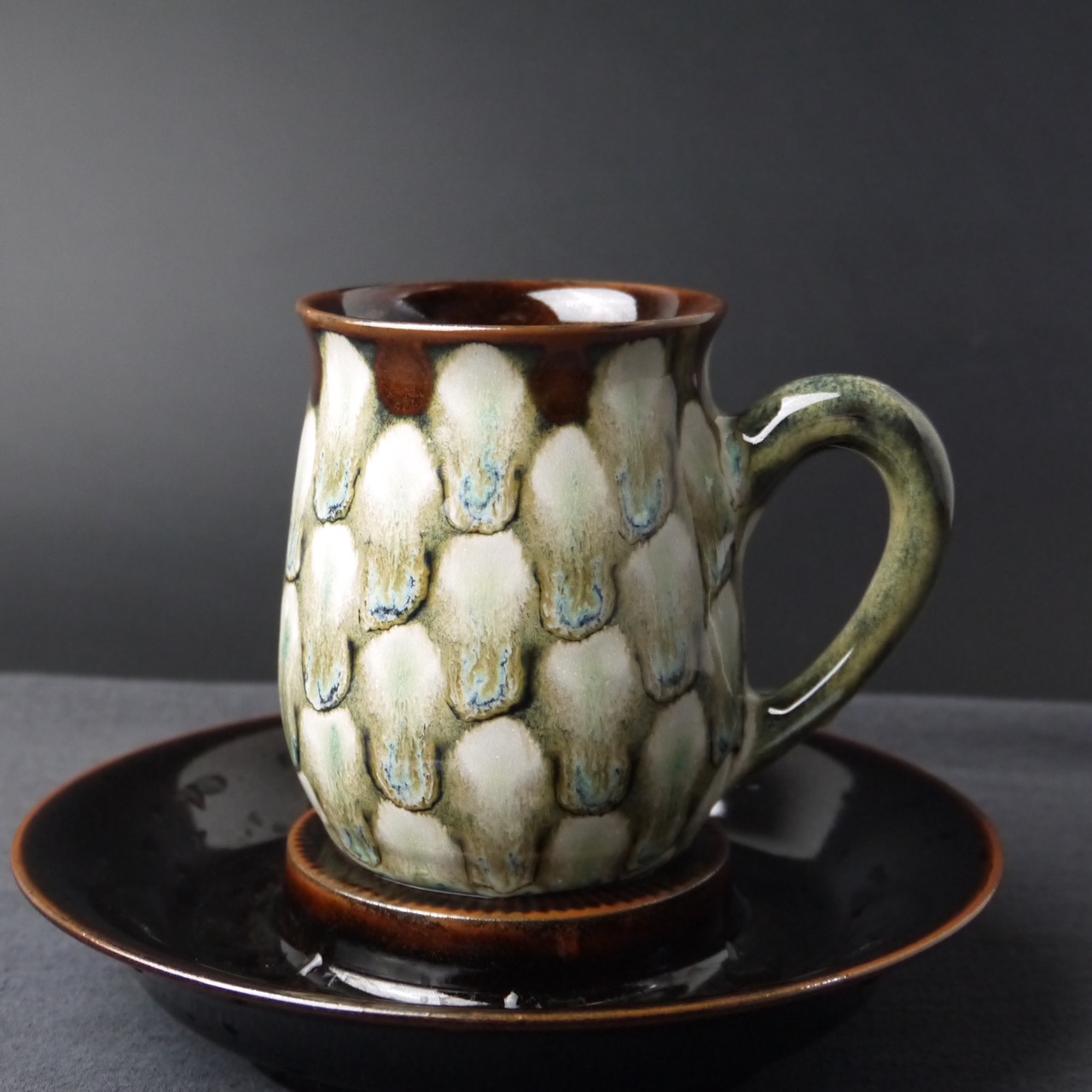 0903-004 孔雀开屏 黑珍珠天目 自由杯 办公杯 马克杯