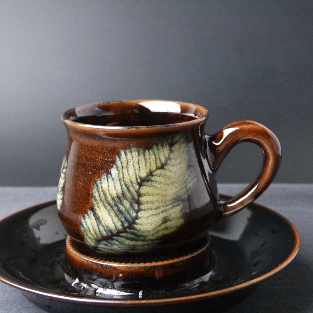 0905-002芭蕉映月 黑珍珠天目 自由杯 办公杯 马克杯